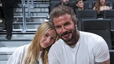 David Beckham y su hija Harper disfrutan un partido de los Miami Heat David Beckham y su hija Harper disfrutan un partido de los Miami Heat