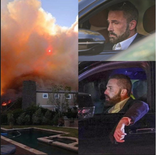 Imágenes de Ben Affleck viendo como se quema su mansión en Los Ángeles Imágenes de Ben Affleck viendo como se quema su mansión en Los Ángeles