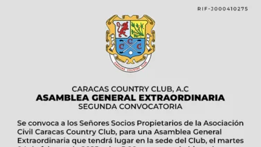 SEGUNDA CONVOCATORIA ASAMBLEA CARACAS COUNTRY CLUB, A.C 14 ENE 25