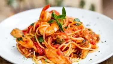 Combinación de lujo: Receta de espaguetis con mariscos Combinación de lujo: Receta de espaguetis con mariscos