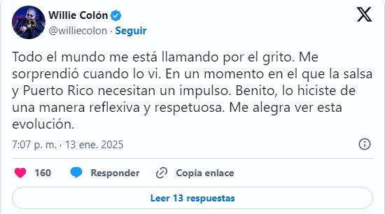 Willie Colón se sorprende con ‘Debí tirar más fotos’ de Bad Bunny: “Me alegra ver esta evolución” Willie Colón se sorprende con ‘Debí tirar más fotos’ de Bad Bunny: “Me alegra ver esta evolución”