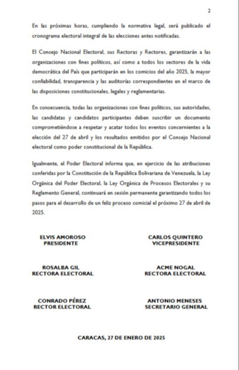  Partidos políticos deben firmar este documento para participar en las elecciones de abril