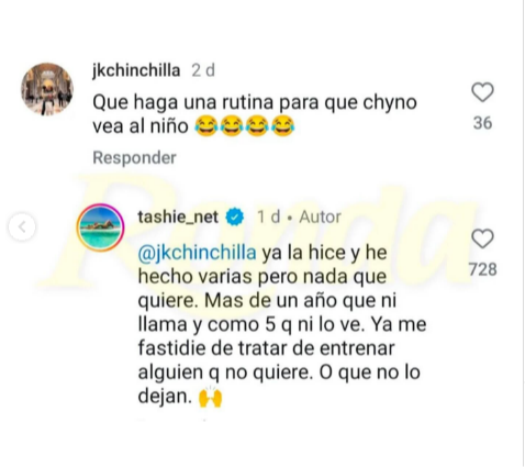 Natasha Araos: Chyno no contacta a su hijo hace más de año y medio porque Astrid Falcón no lo deja Natasha Araos: Chyno no contacta a su hijo hace más de año y medio porque Astrid Falcón no lo deja