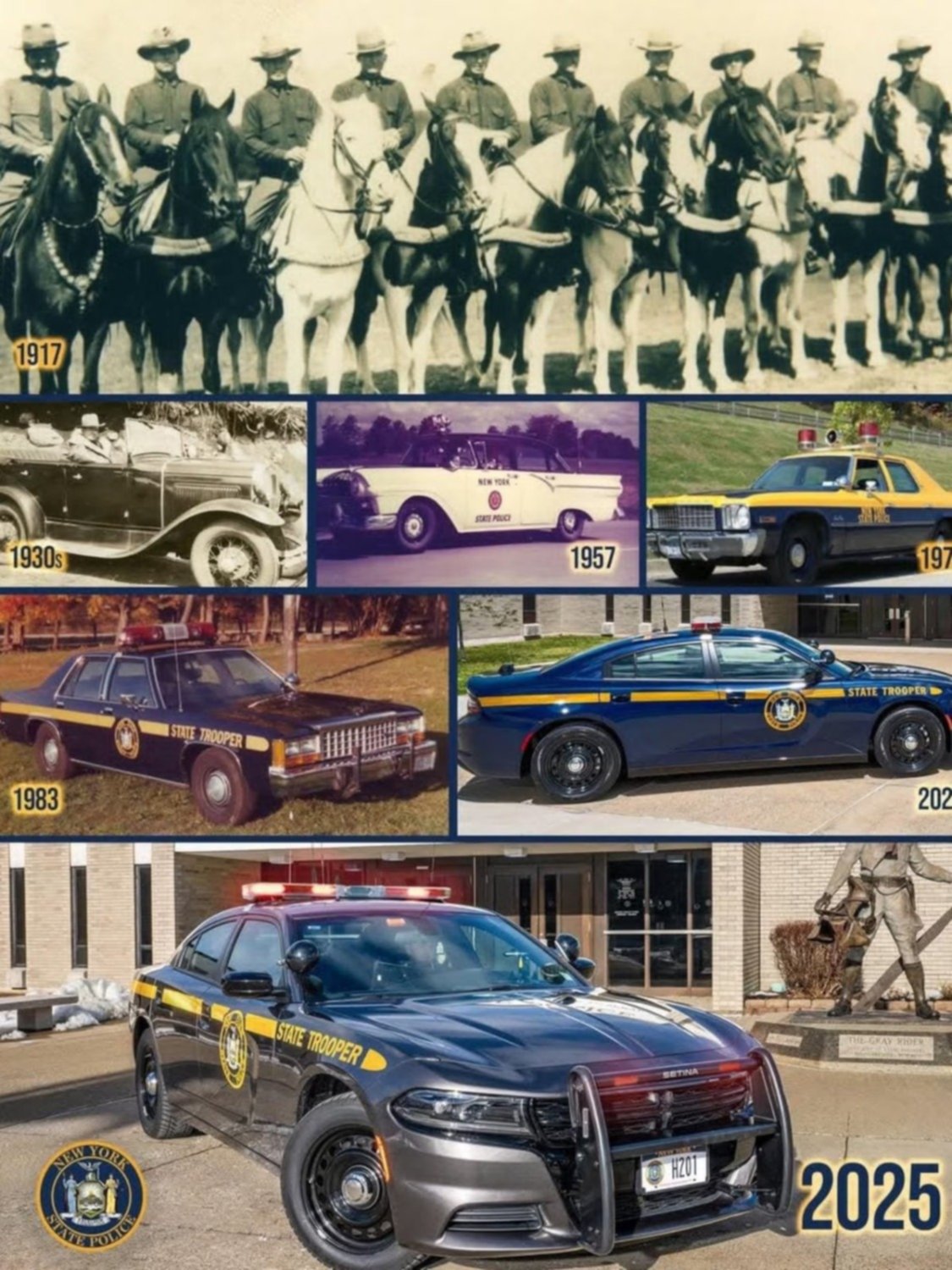 Cambian de imagen: Policía Estatal de Nueva York rediseña sus patrullas y rinde homenaje a los vehículos de 1950 