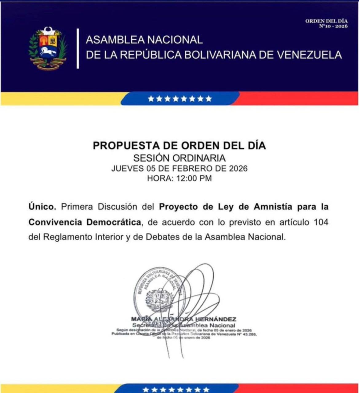 Asamblea Nacional inicia debate sobre la Ley de Amnistía este 5 de febrero: puntos claves del encuentro