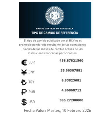 Dólar y euro BCV para hoy 10 de febrero: así se cotizan las monedas oficiales