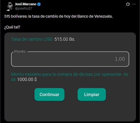 Tasa de subasta de divisas electrónicas en el Banco de Venezuela alcanza nuevo monto: 23 de febrero
