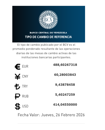 Dólar y euro BCV para el 26 de febrero: así se cotizarán las monedas oficiales