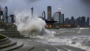 lago michigan huron tormenta olas