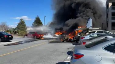 Se estrella avión en un estacionamiento de Pensilvania: difunden imágenes del accidente aéreo Se estrella avión en un estacionamiento de Pensilvania: difunden imágenes del accidente aéreo