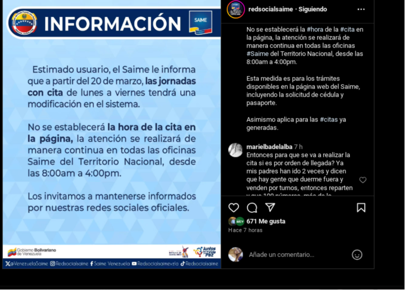 Saime modifica sistema de solicitud de citas para pasaporte en Venezuela: así será el horario