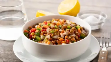 Ensalada de lentejas y mango: frescura llena de sabor Ensalada de lentejas y mango: frescura llena de sabor