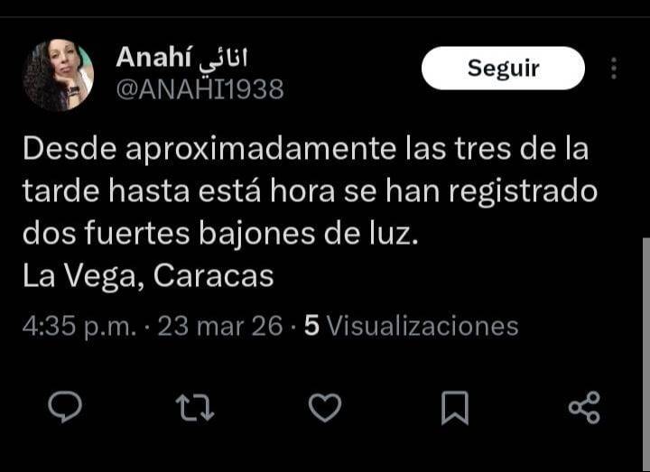Reportan fluctuación eléctrica en Caracas y varias zonas del país este 23 de marzo: detalles aquí