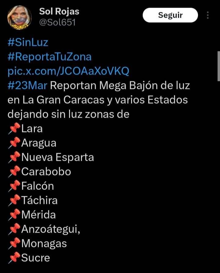 Reportan fluctuación eléctrica en Caracas y varias zonas del país este 23 de marzo: detalles aquí