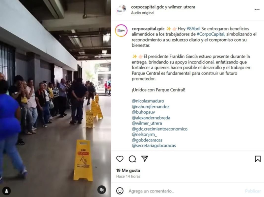 Con estos productos le llegó la bolsa de alimentos a los trabajadores de Corpocapital: la entrega es mensual