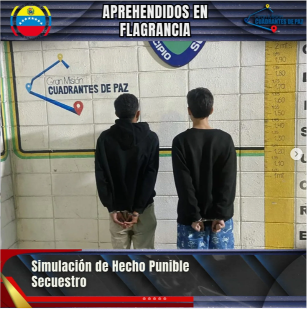 Detenidos dos jóvenes en Petare por denunciar un falso secuestro Detenidos dos jóvenes en Petare por denunciar un falso secuestro