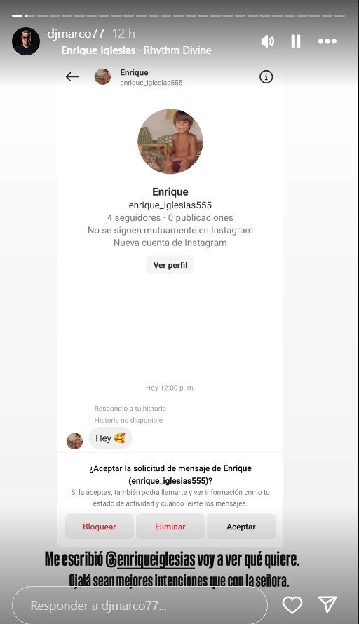 Falso Enrique Iglesias intenta estafar a Dj Marco: aquí la conversación Falso Enrique Iglesias intenta estafar a Dj Marco: aquí la conversación