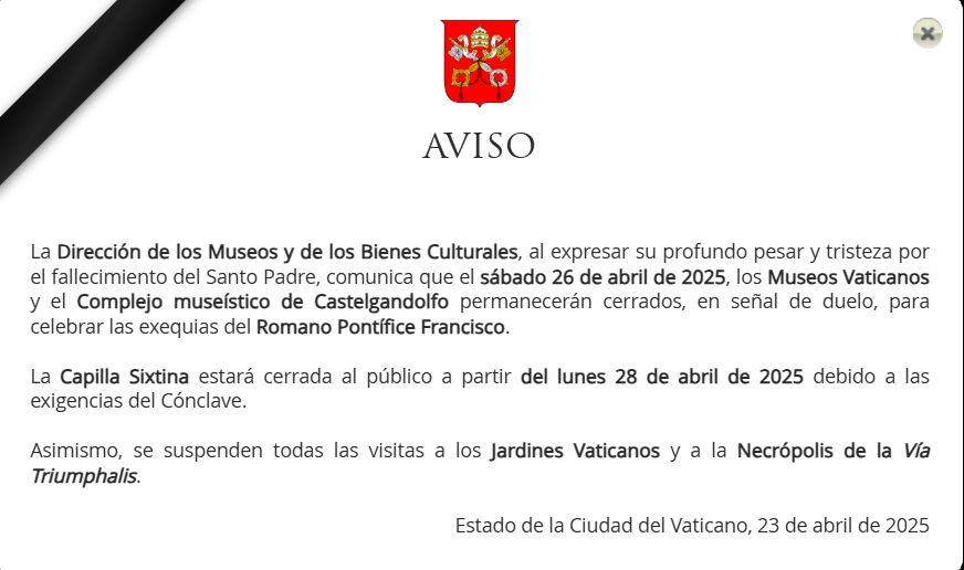 Tras nueve días de luto: el cónclave podría iniciar el 5 de mayo