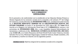CONVOCATORIA INVERSIONES HMR C.A. 28 ABR 25