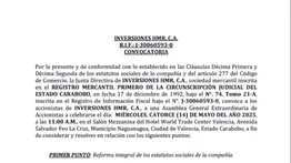 CONVOCATORIA INVERSIONES HMR C.A. 28 ABR 25