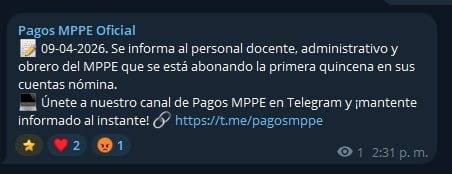 Inician pagos al personal del Ministerio de Educación: 9 de abril Inician pagos al personal del Ministerio de Educación: 9 de abril