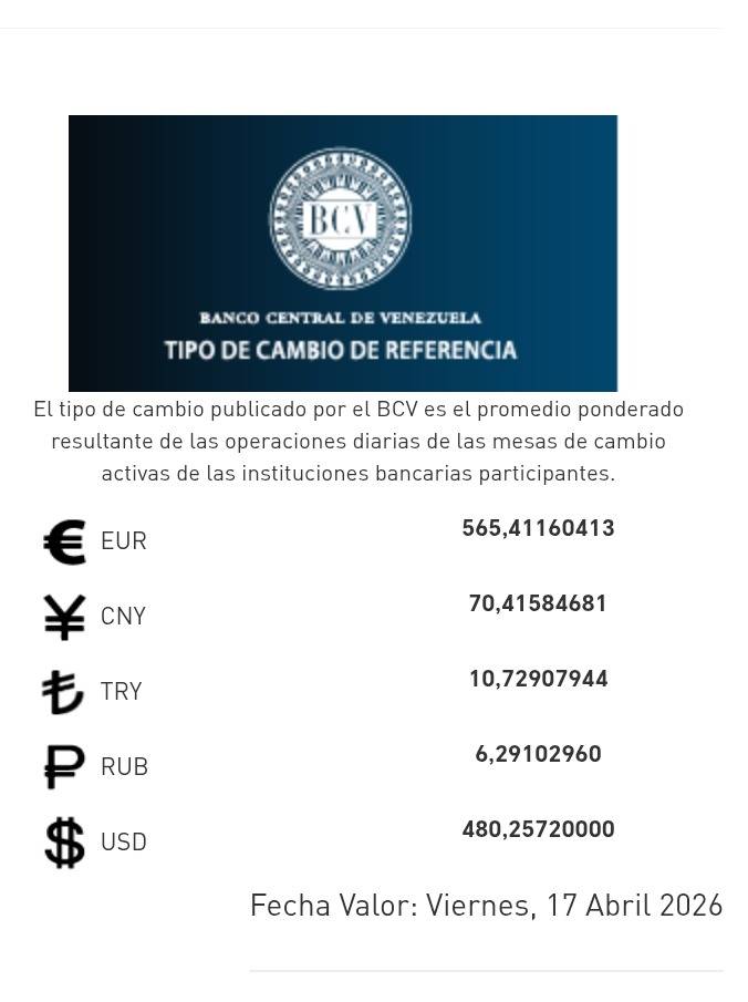 Dólar y euro BCV para hoy 17 de abril: así se cotizan las monedas oficiales Dólar y euro BCV para hoy 17 de abril: así se cotizan las monedas oficiales