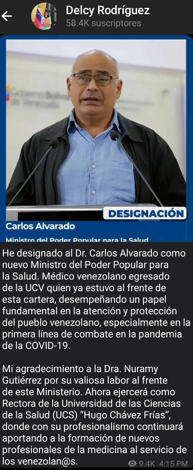 Designan nuevo ministro de Salud en Venezuela: perfil