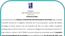 CONVOCATORIA I PARQUE METROPOLITANO 05 MAY 25