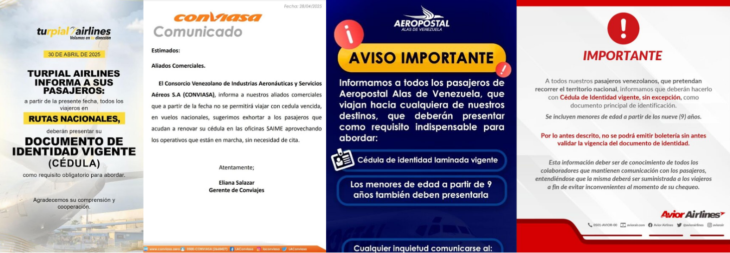 Viajeros deberán presentar su cédula de identidad vigente para abordar vuelos nacionales: conozca a partir de cuándo