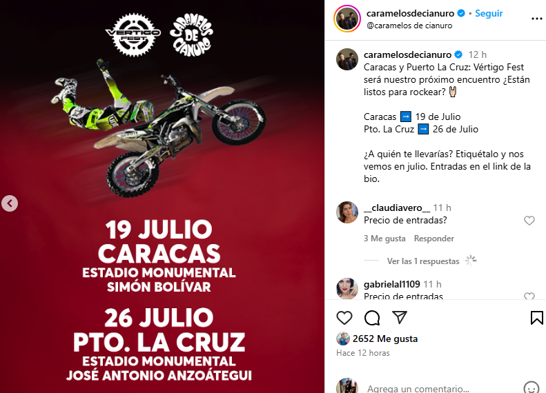 Caramelos de Cianuro anuncia participación en el Vértigo Fest: aquí las fechas de sus conciertos