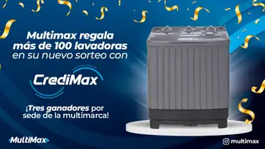 ¡Multimax sortea más de 100 lavadoras! Paga y gana con CrediMax uno de los tres premios por sede ¡Multimax sortea más de 100 lavadoras! Paga y gana con CrediMax uno de los tres premios por sede