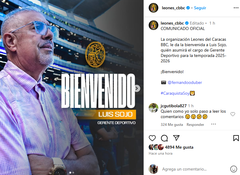 Leones del Caracas hace oficial el nombramiento de Luis Sojo: aquí el comunicado