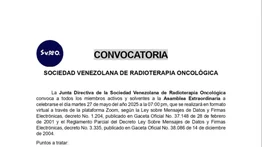 CONVOCATORIA SOCIEDAD VENEZOLANA DE RADIOTERAPIA ONCOLÓGICA 21 MAY 25