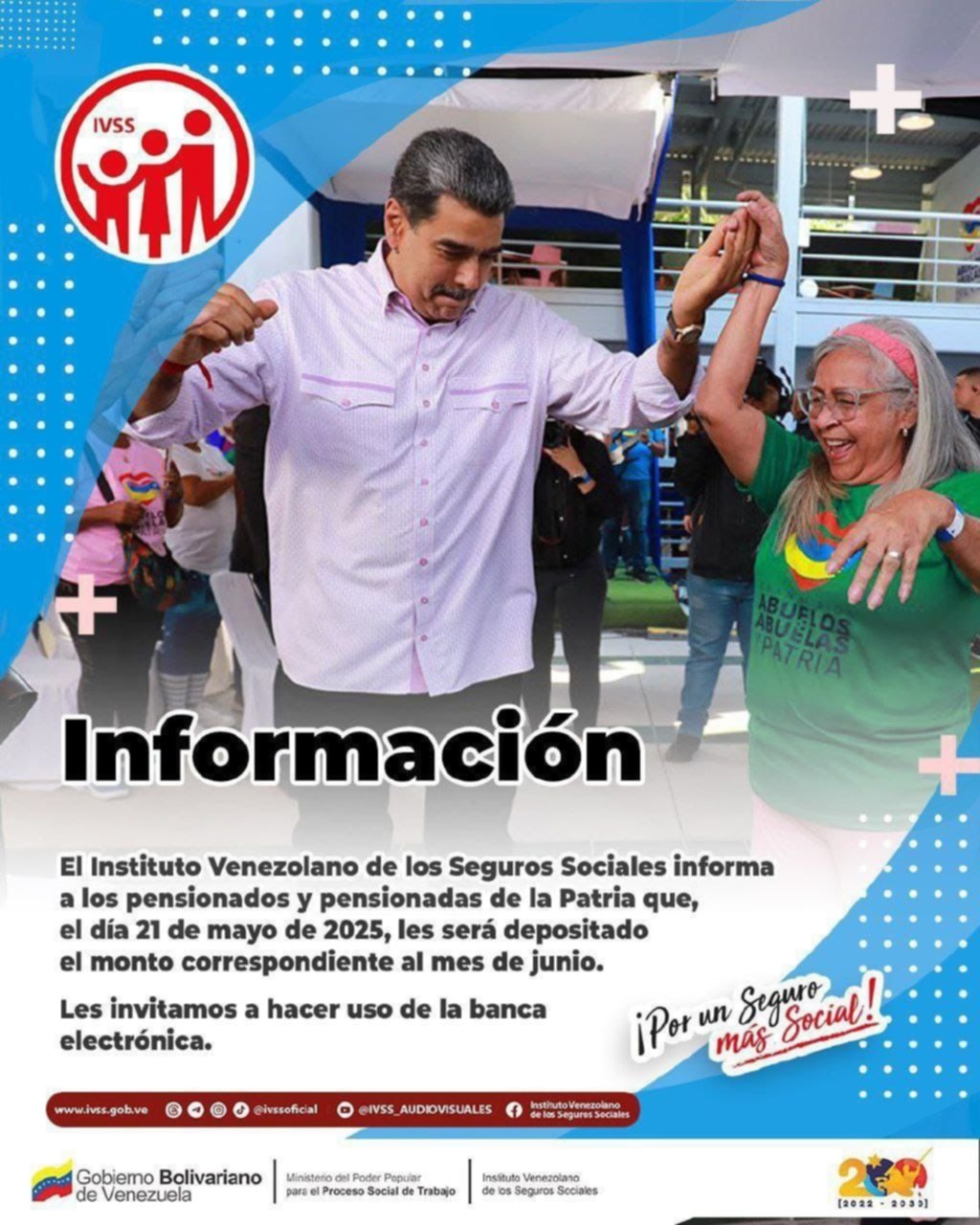 IVSS anuncia fecha de pago de la pensión correspondiente al mes de junio