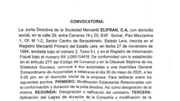 CONVOCATORIA ELIFRAN, CA. 23 MAY 2025