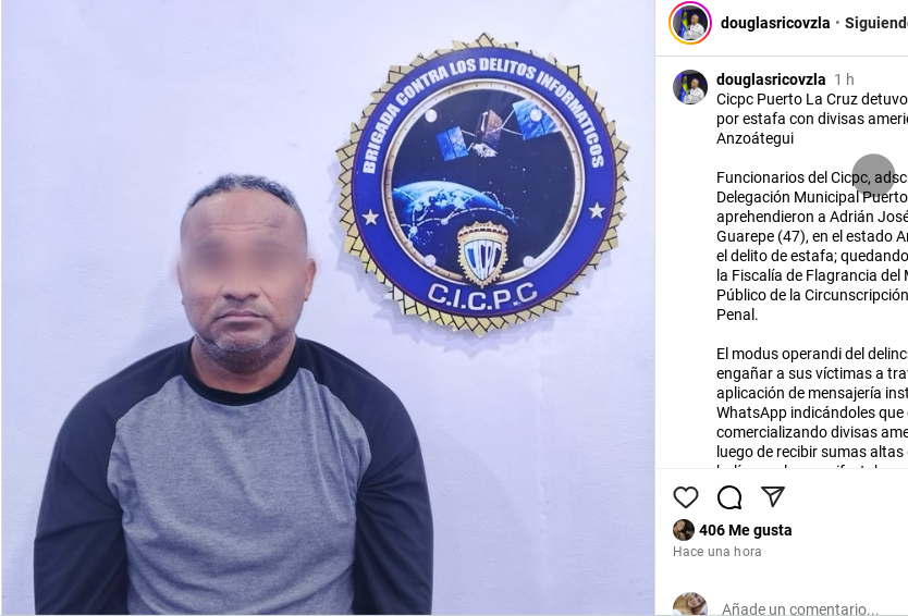 Detienen a sujeto por estafa con venta de dólares en Anzoátegui: usaba WhatsApp para captar víctimas Detienen a sujeto por estafa con venta de dólares en Anzoátegui: usaba WhatsApp para captar víctimas