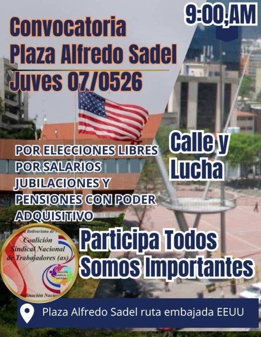 Marcha este 7 de mayo hacia la Embajada Americana en Caracas: ruta y hora