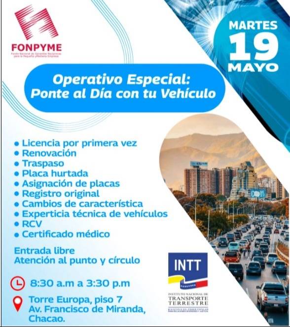 Activan operativo especial del INTT para tramitar licencias, placas y RCV este martes: ubicación Activan operativo especial del INTT para tramitar licencias, placas y RCV este martes: ubicación