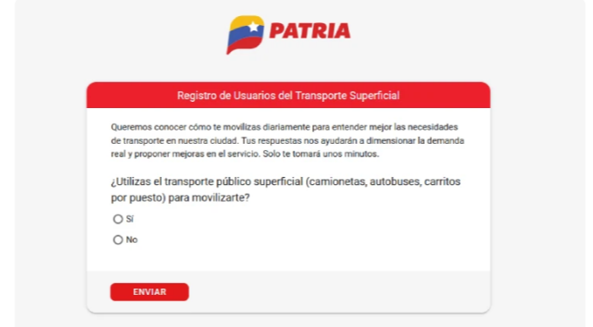 Sistema Patria incorpora nueva encuesta este 21 de mayo: conozca cuál 