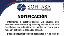 BANCO SOFITASA NOTIFICACIÓN 03 JUN 2025