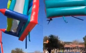 Castillo inflable sale volando en Sudáfrica: al menos dos niños resultan gravemente heridos