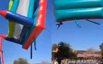 Castillo inflable sale volando en Sudáfrica: al menos dos niños resultan gravemente heridos
