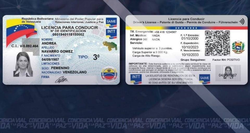 Nuevo formato de licencia para conducir: sepa el lapso de impresión del INTT