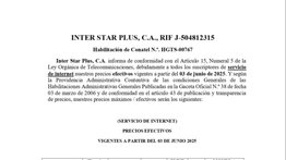 NOTIFICACIÓN INTER STAR PLUS, C.A., 09 JUN 25