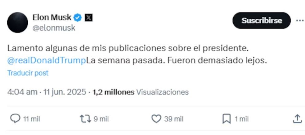 Elon Musk recula y lamenta sus declaraciones contra Trump: sus empresas mantienen contratos con agencias del gobierno estadounidense Elon Musk recula y lamenta sus declaraciones contra Trump: sus empresas mantienen contratos con agencias del gobierno estadounidense