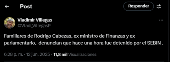 Reportan detención del exministro Rodrigo Cabezas: familiares lanzan alerta Reportan detención del exministro Rodrigo Cabezas: familiares lanzan alerta