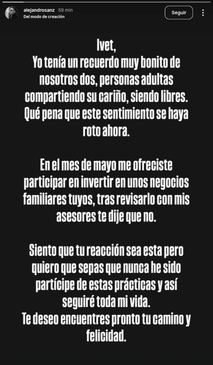 ¿Todo el escándalo fue por negocios?: Alejando Sanz le responde con sinceridad a fanática Ivet Playà
