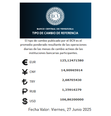 Precio del dólar BCV para hoy 27 de junio: así se cotiza la moneda estadounidense Precio del dólar BCV para hoy 27 de junio: así se cotiza la moneda estadounidense