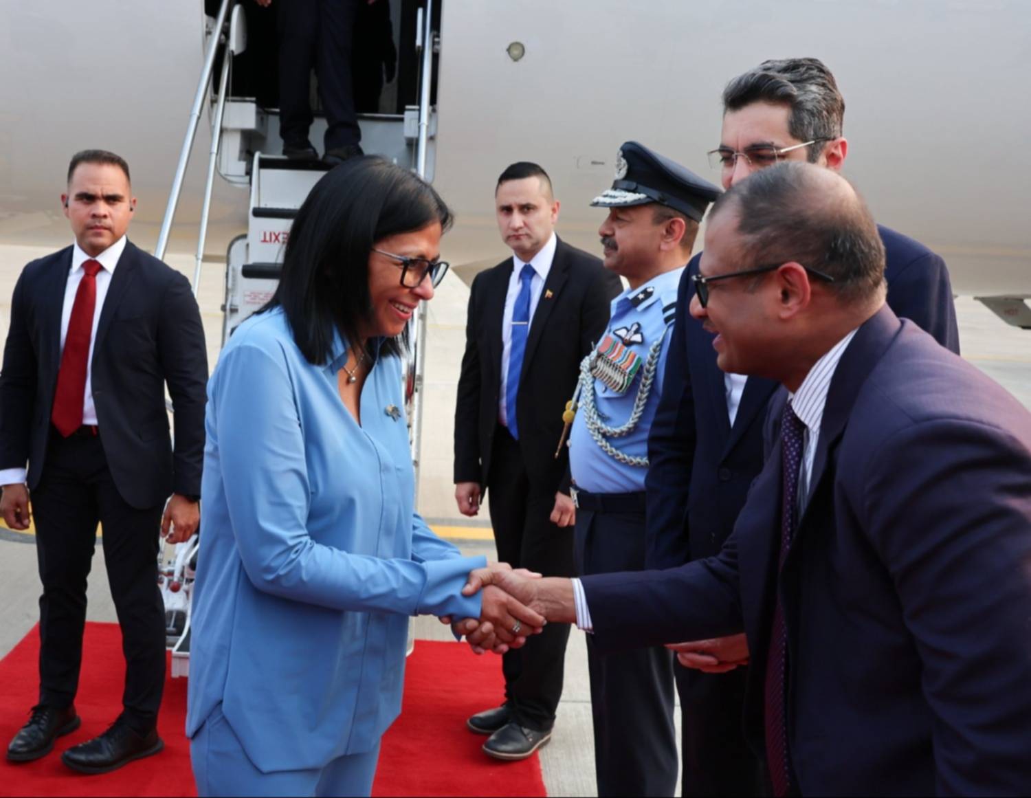 Delcy Rodríguez llega a la India: abordará temas de cooperación entre ambos países