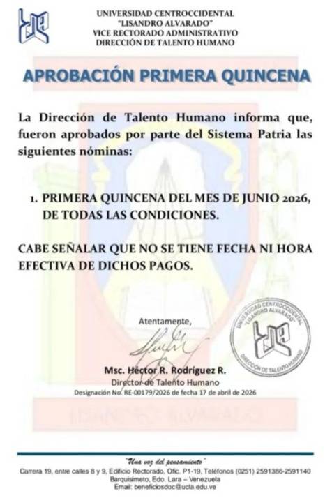 Sistema Patria aprueba nuevos pagos para el sector educativo: abonos en cuentas nómina